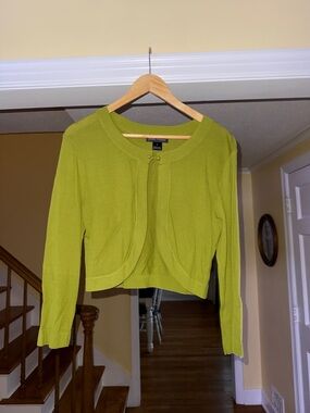 Jessica Howard Lime Green Cropped Cardigan